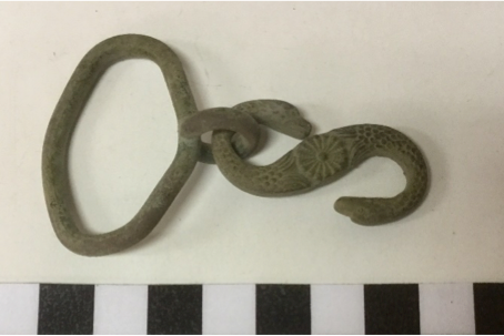 Recovered snake belt clasp.