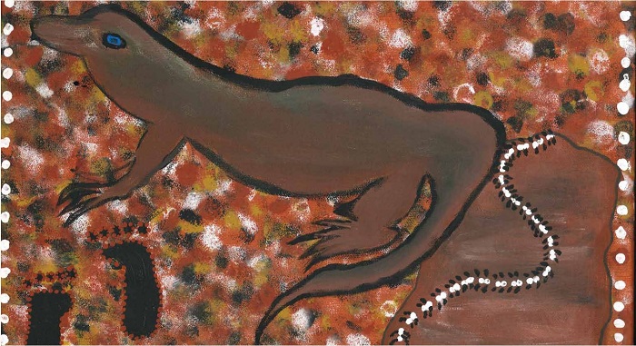 A painting of a goanna
