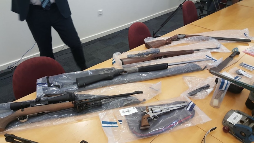 A cache of stolen weapons have been uncovered in Western Australia's south.