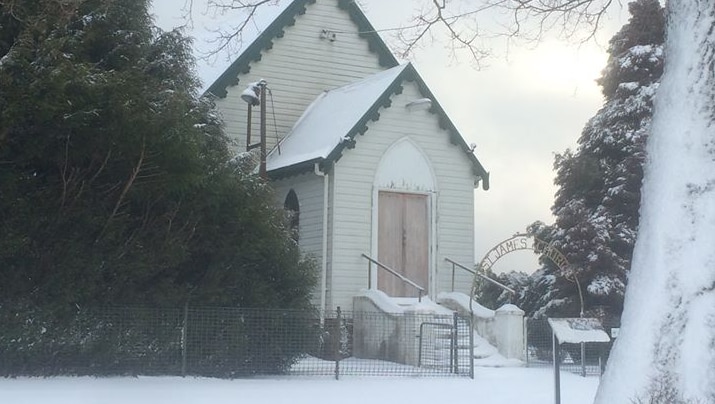 St James Church blanketed in snow