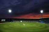 A general view of Bellerive Oval at sunset