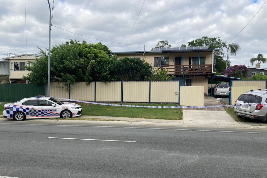 161 Jacaranda Street in Kingston, Logan, where a bomb exploded, injuring a man.