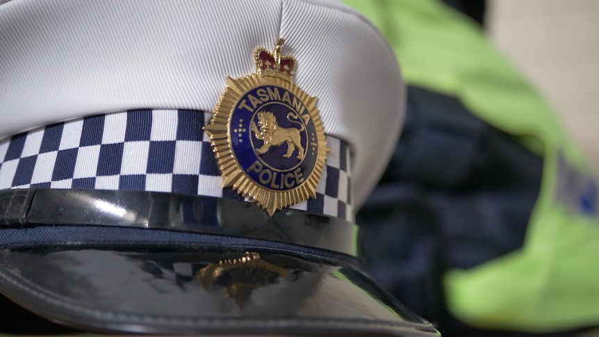 Close up of a Tasmania Police cap.