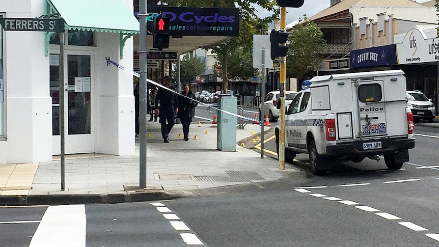 Police at the scene of a fatal brawl in Mount Gambier.