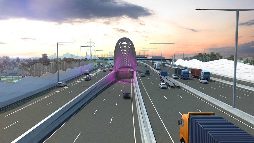 An artist's impression of the entry to the proposed West Gate Tunnel project in Melbourne.