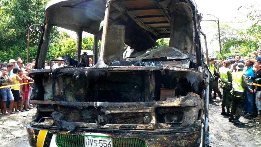 The fire started after the driver attempted to start the faulty bus by pouring fuel into the engine.
