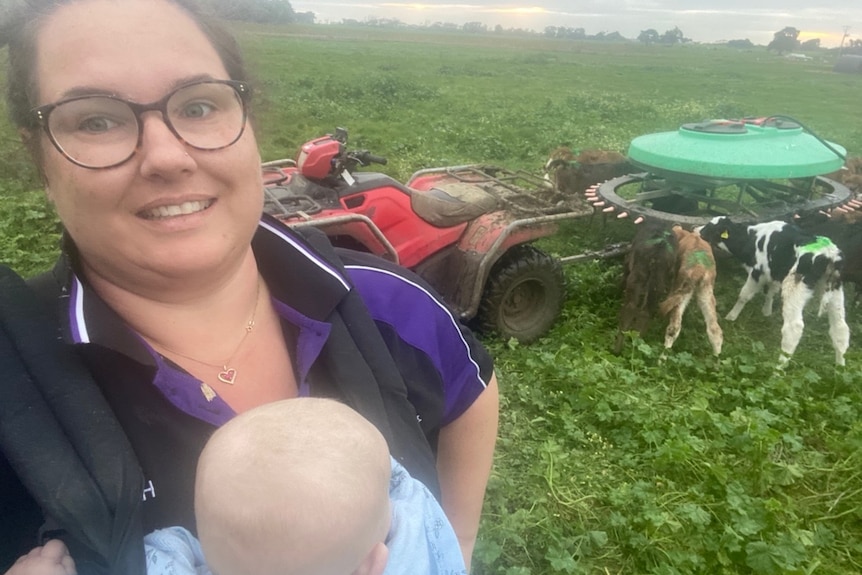 Woman and cows