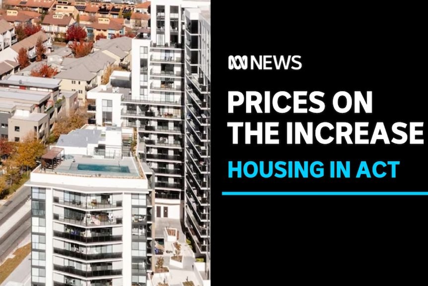 Prices on the Increase, Housing in ACT: Aerial view of medium and high density apartment blocks.