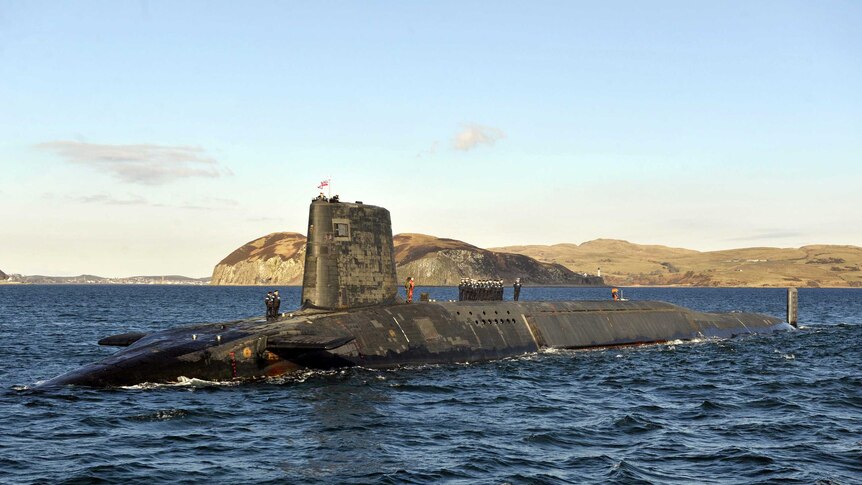 The Trident Nuclear Submarine, HMS Victorious, on patrol off the west coast of Scotland