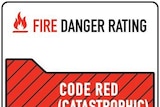 A graphic showing the fire-index warning for days of catastrophic fire danger.