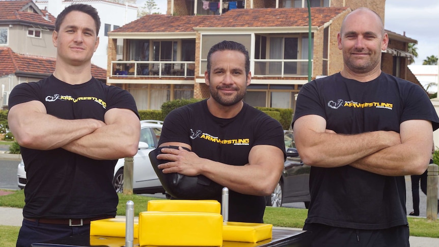 Australian arm wrestling team members in Perth