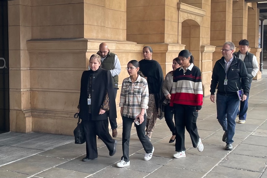 A group of people outside Adelaide's Supreme Court.