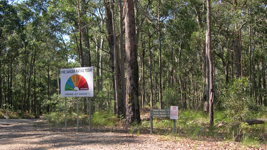 Bushfire danger rating sign