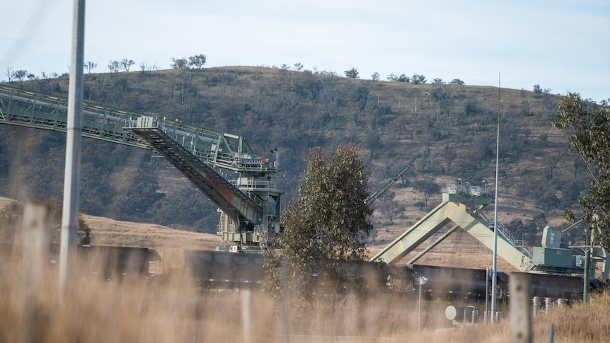 Mining infastructure and coal handling plant with a long lens.