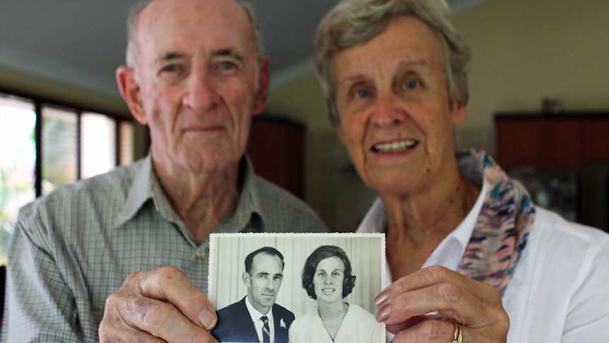 Bruce and Barbara Albury are one of three Pelican Waters neighbours celebrating 50th wedding anniversaries.