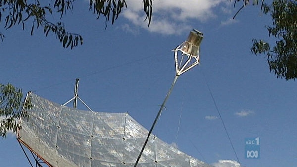 A large solar energy collecting dish