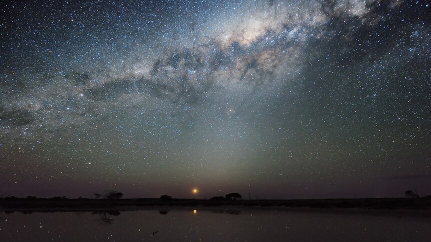 Stars over Lake Tyrrell in the Mallee district of north-west Victoria.
