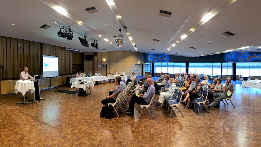 Around 35 macadamia growers in a meeting in Ballina.