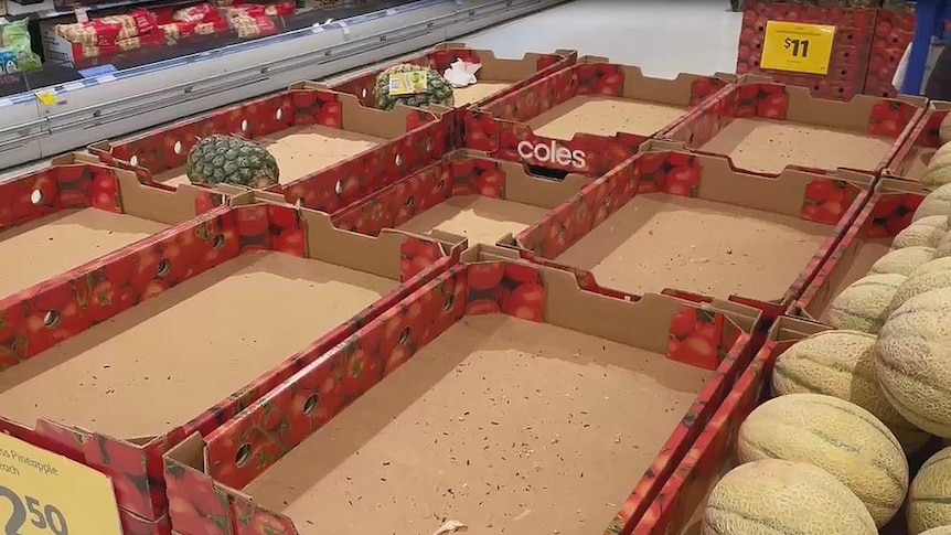 empty shelves at a shop