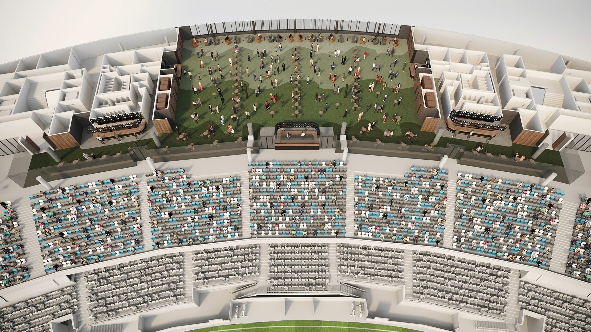 A render of the proposed function room at the Macquarie Point stadium.