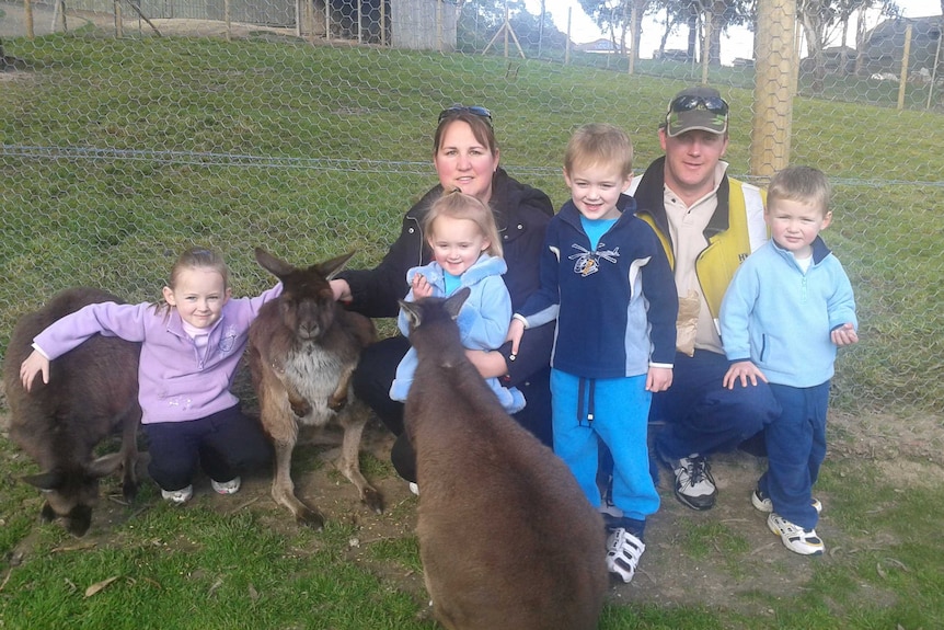 Tanya Davidson with her husband and four children.