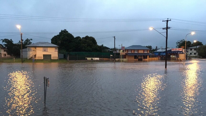 Townsville Road in Ingham under water