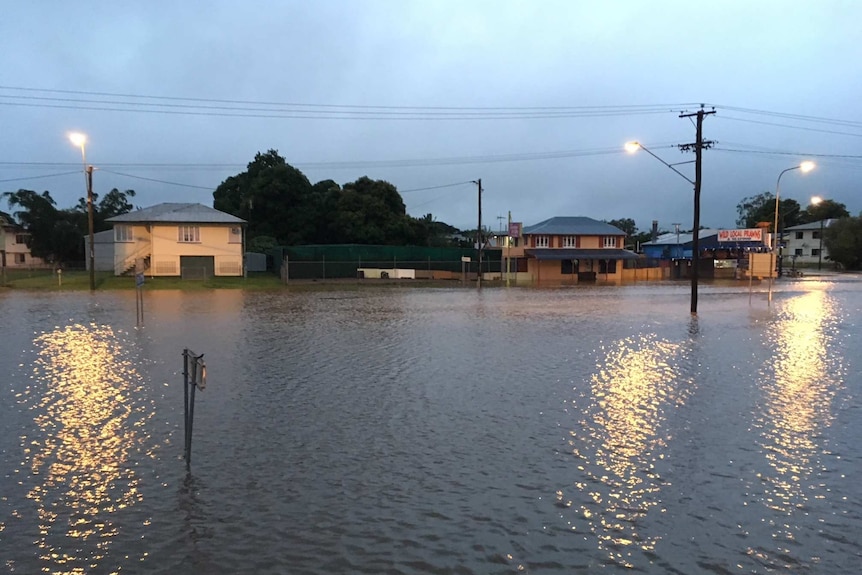 Townsville Road in Ingham under water