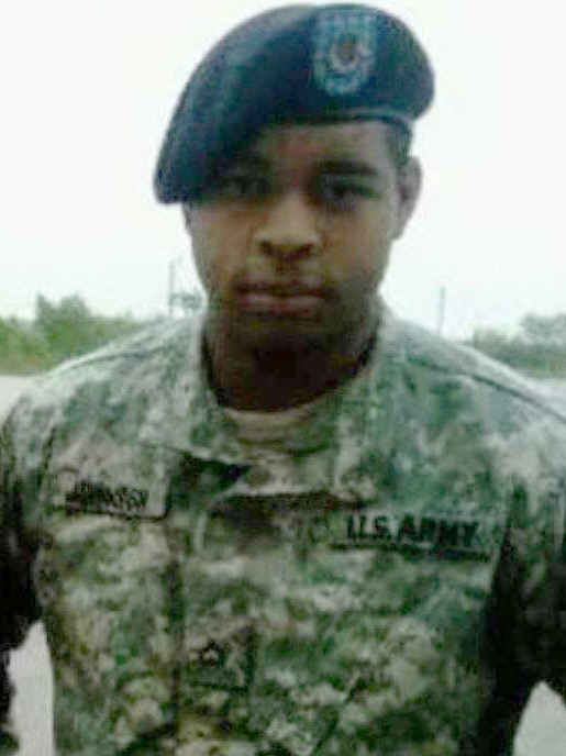 Dallas shootings suspect Micah Johnson in a military uniform.
