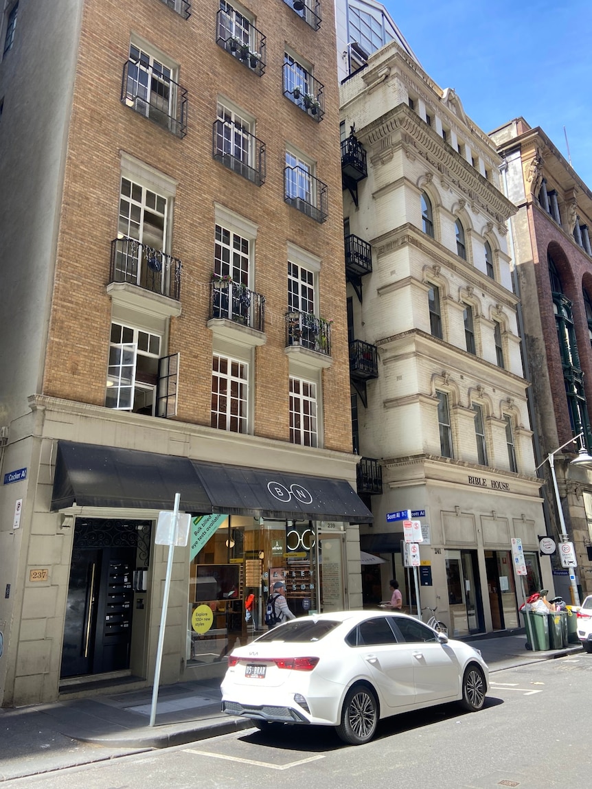 A photo of a brick apartment building in Melbourne's CBD