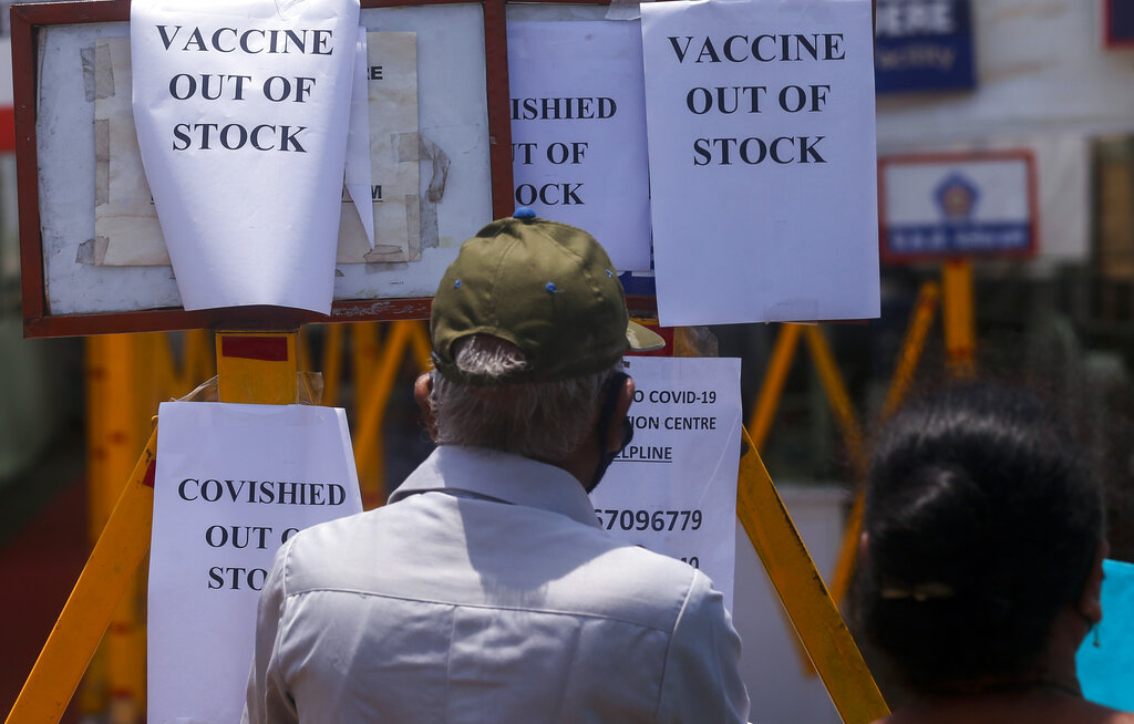 India vaccines out of stock