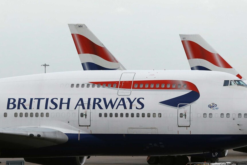 British Airways planes are parked at Heathrow Airport in London, January 10, 2017.