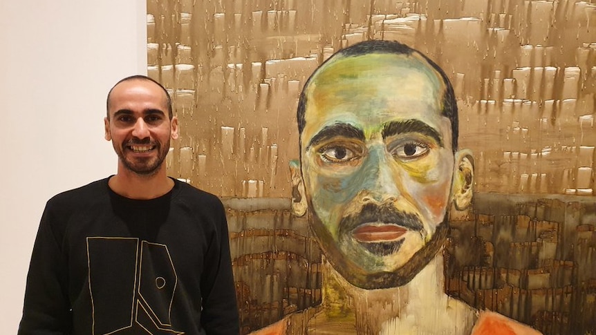 Kurdish refugee Moz Azimitabar is a finalist in the Archibald