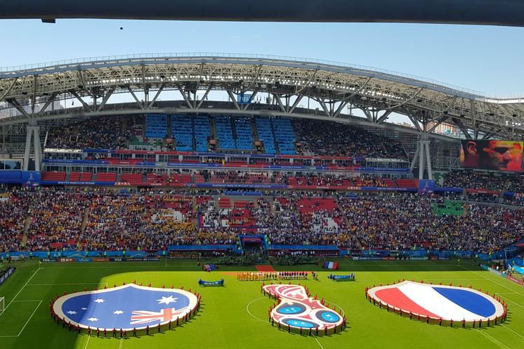 Kazan Arena before the Australia v France game at the World Cup on June 16, 2018.