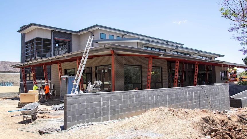 The Muswellbrook Tertiary Education Centre under construction.
