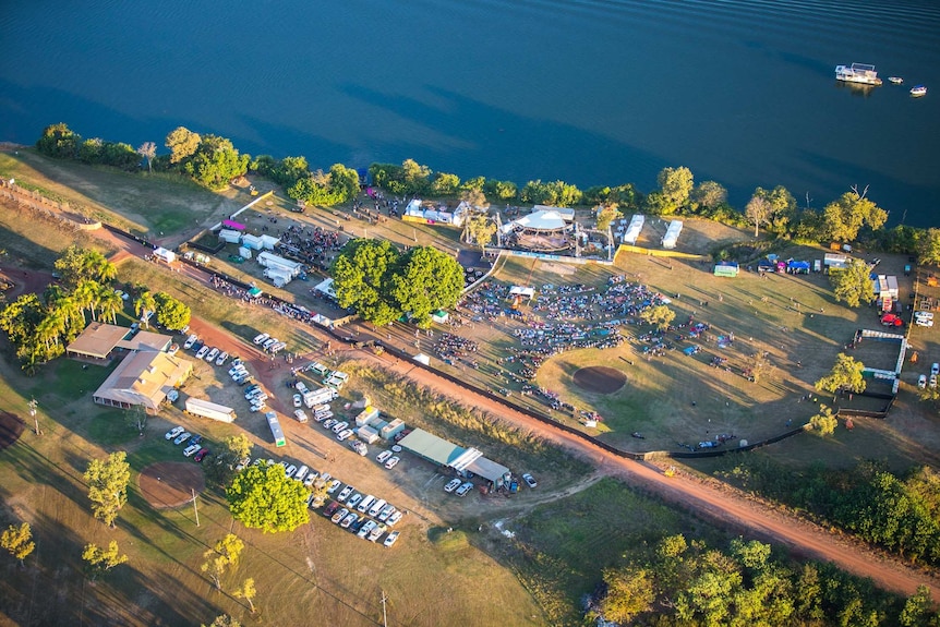 Aerial shot of Kimberley Moon Experience concert