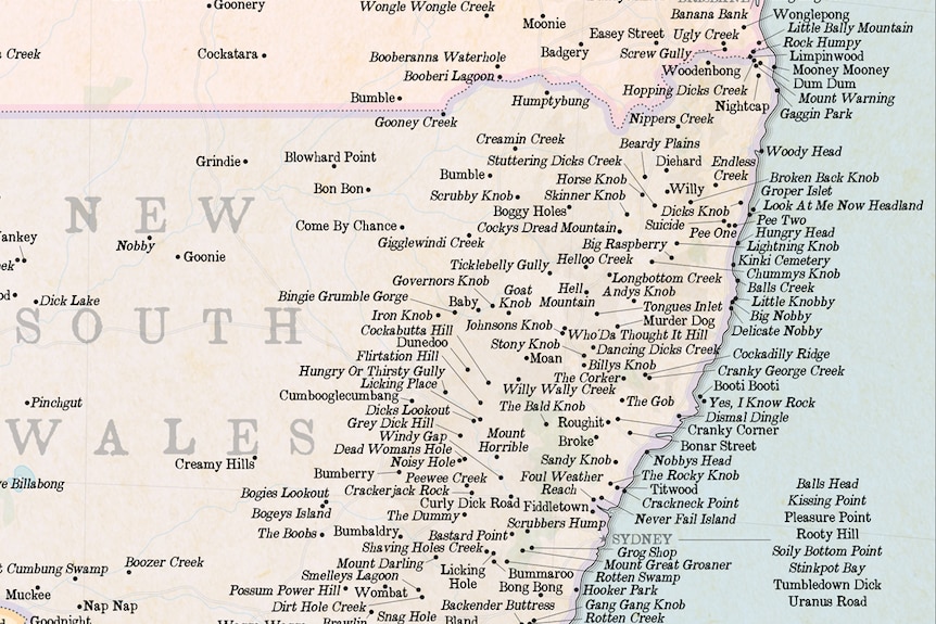 The newly-released Marvellous Map of Actual Australian Place Names.