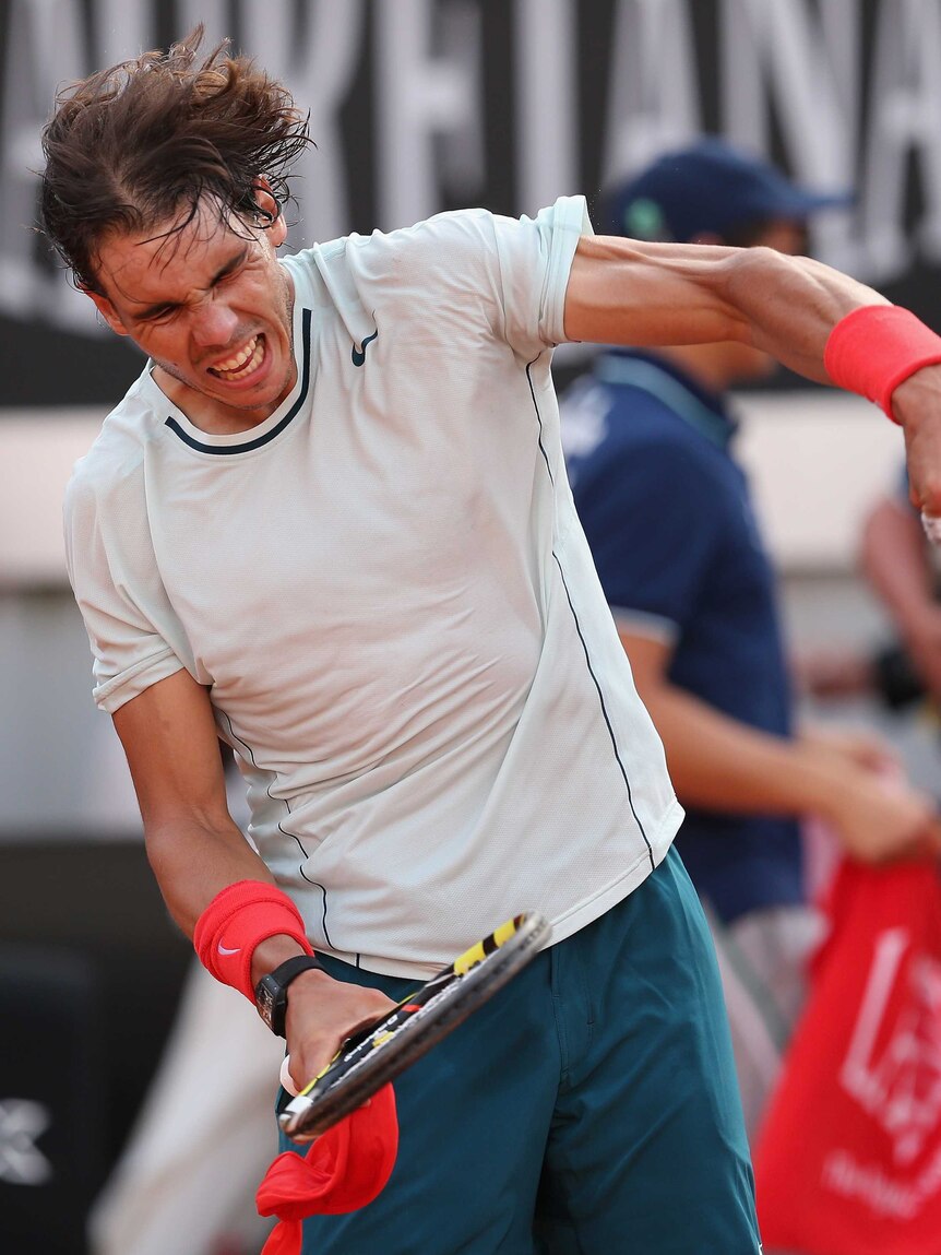 Nadal celebrates after win over Berdych