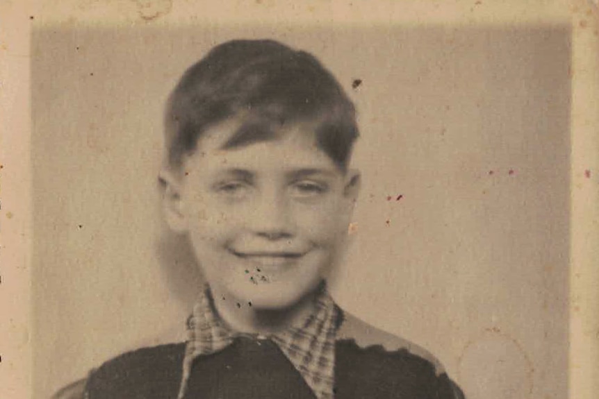 April 1945, photo of boy smiling