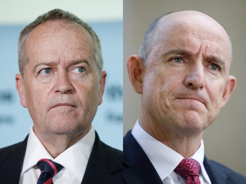 a composite image of Bill Shorten and Stuart Robert