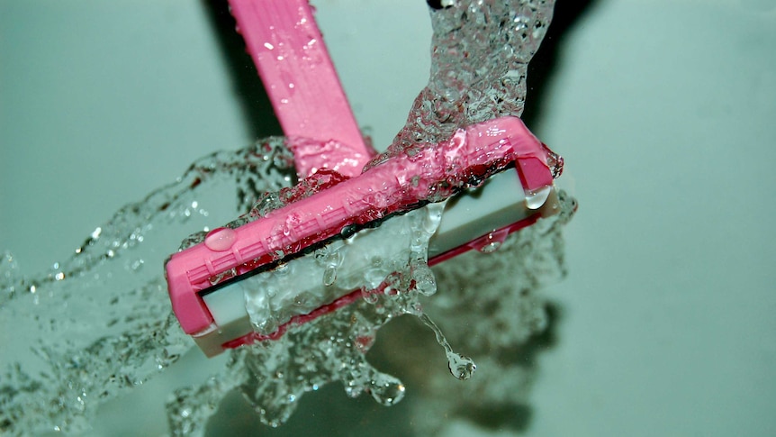 Pink shaving razor