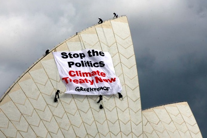 Protesters prior to Copenhagen climate talks Dec 2009