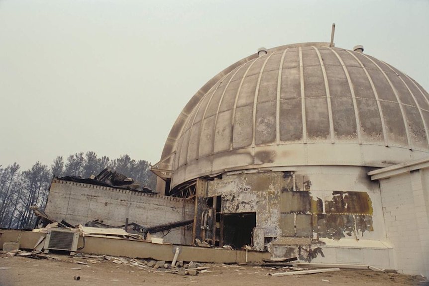 Gutted telescope at Mt Stromlo