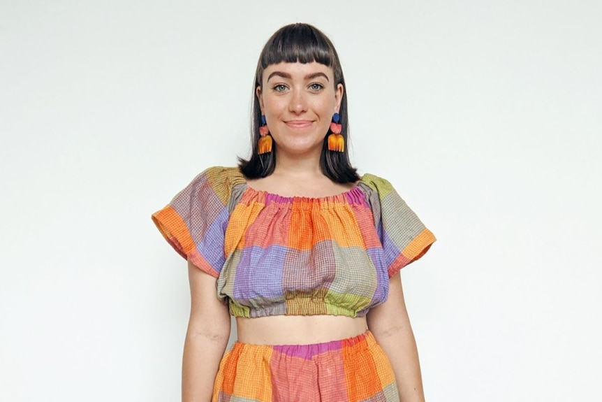Daisy Braid wearing a top made from a vintage Women's Weekly pattern