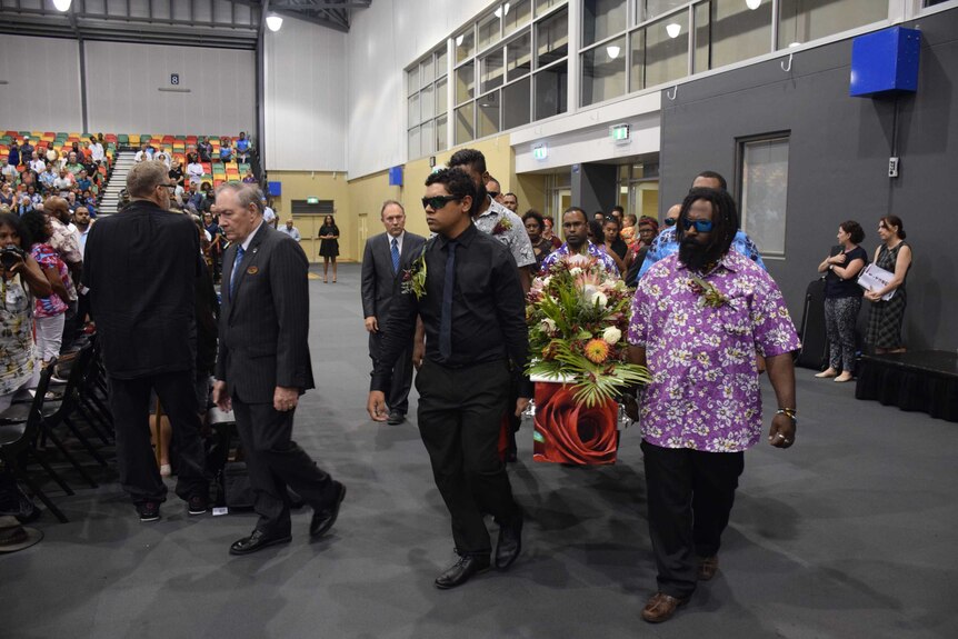 Dr Bonita Mabo's life was celebrated by mourners at a state funeral at Townsville Stadium.