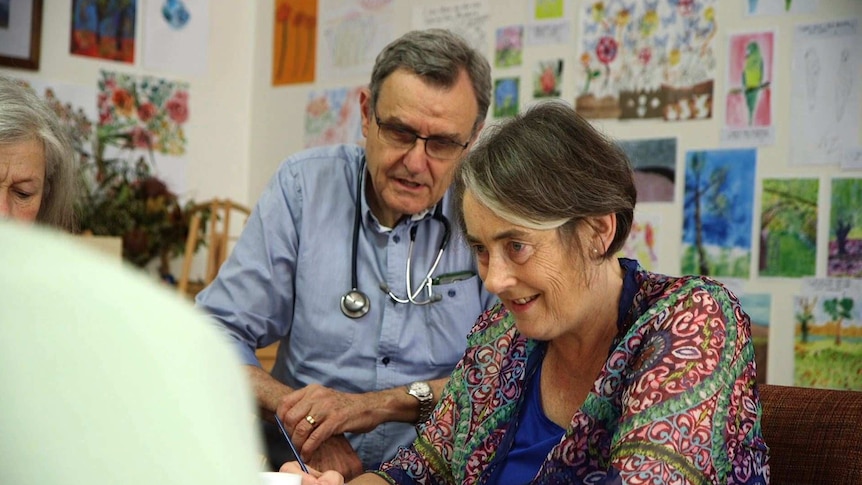 Greenwich Hospital's Dr Andrew Cole with cancer patient Jo Finlay.