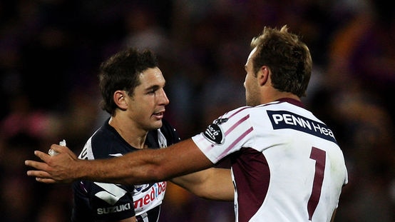 Changing of the guard... Billy Slater may take the spot of Test incumbent Brett Stewart.