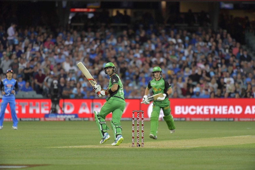 Glenn Maxwell plays a shot for the Melbourne Stars
