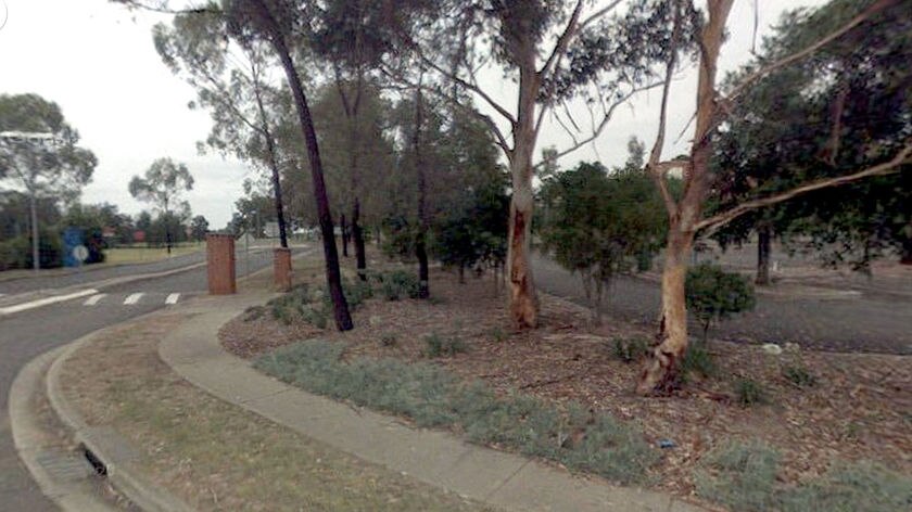 The driveway to the carpark of the University of Western Sydney's Kingswood campus.