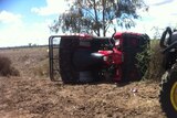 A quad-bike rolled on its side after a 5/km/hr accident on a property in north-west New South Wales.