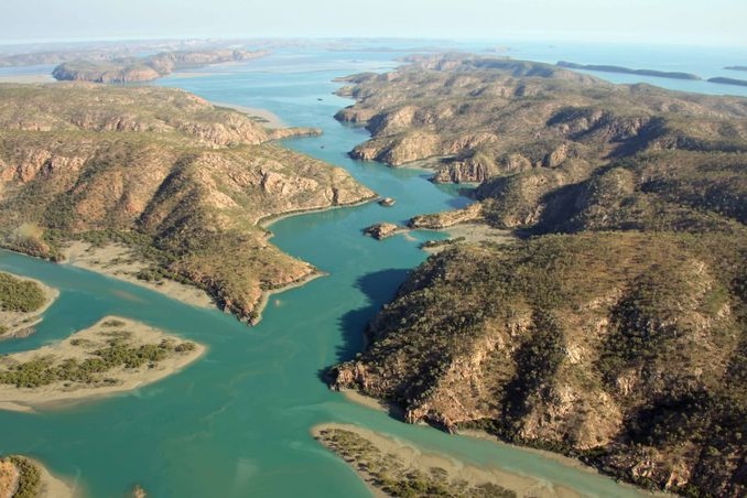 Aerial photo of many islands.